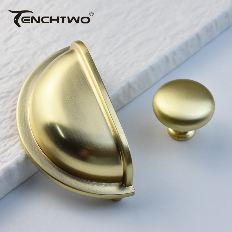 Furniture Hardware Gold - Geborsteld Messing Meubels Handvat Shell Oren