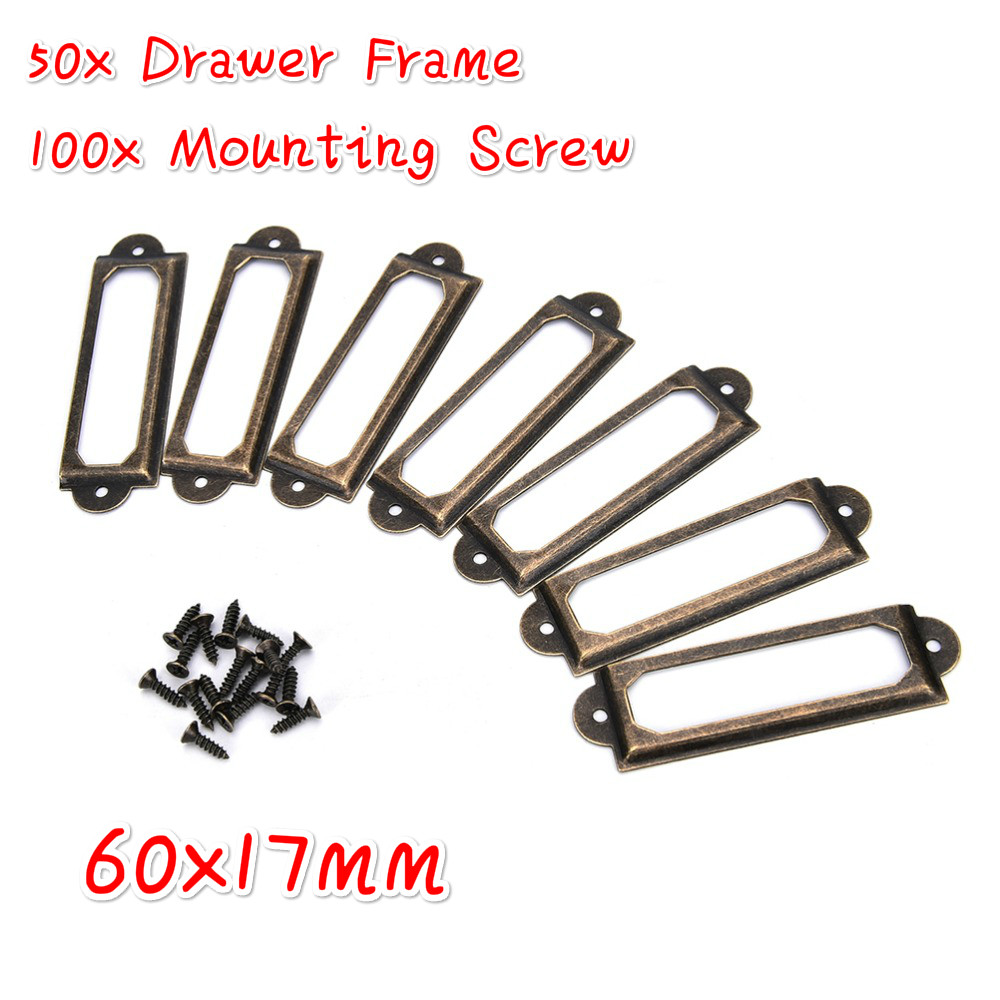 Furniture Hardware Names - 50Pcs Antiek Messing Metalen Label Pull