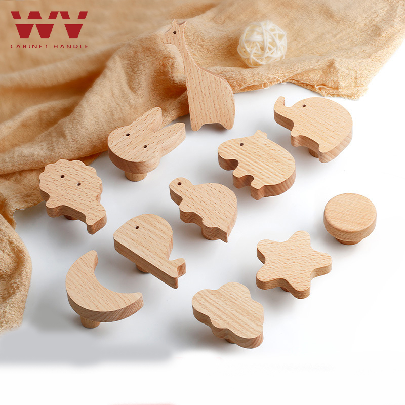 Furniture Hardware Latch - Wv Houten Deurgrepen Schattige Dierenhouten Meubelhandgrepen