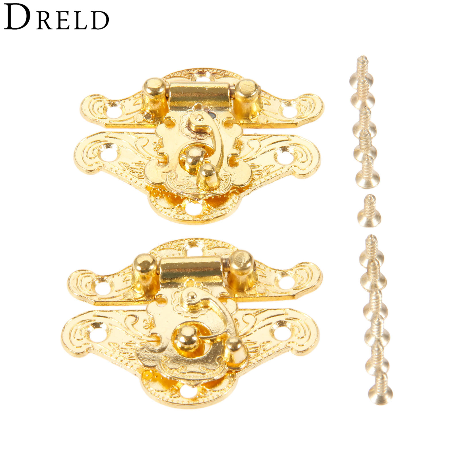Furniture Hardware Gold - Dreld 2Pcs Antieke Gold Box Klink