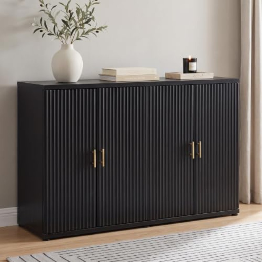 Soft Close Hinge - 47,3 W Modern gegroefd dressoir met